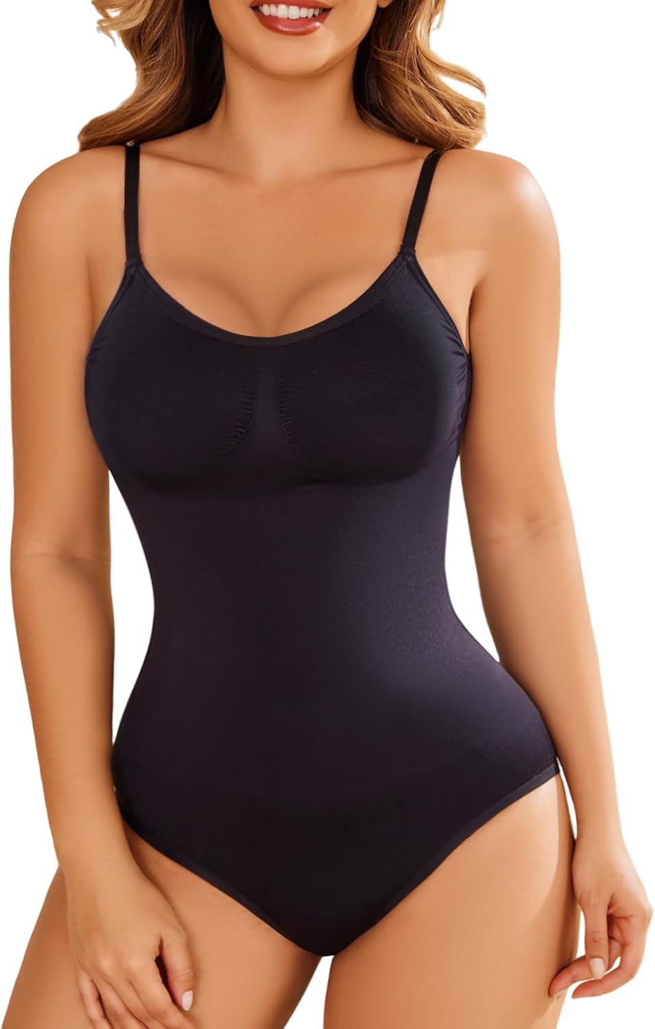 Shapewear Tummy Control for Women Seamless Bodysuit with Adjustable Straps Body Shaper Suit