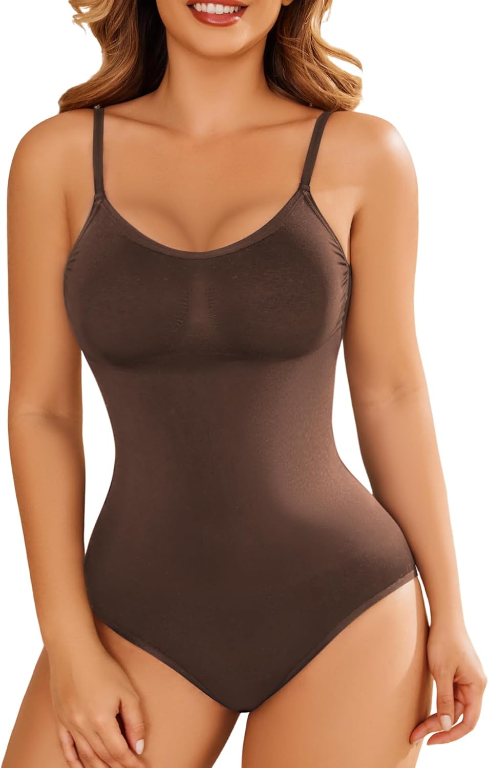 Shapewear Tummy Control for Women Seamless Bodysuit with Adjustable Straps Body Shaper Suit