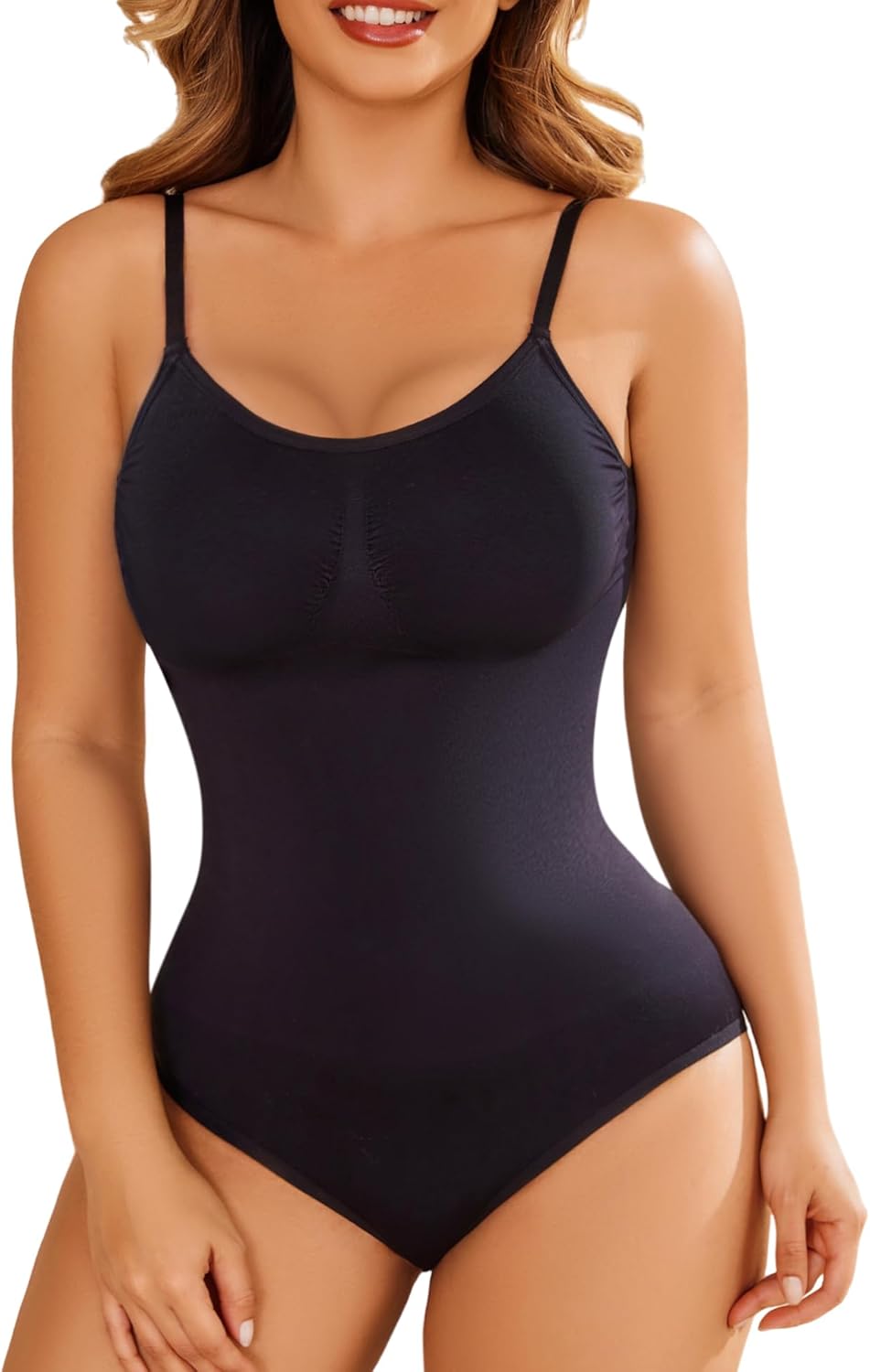 Shapewear Tummy Control for Women Seamless Bodysuit with Adjustable Straps Body Shaper Suit