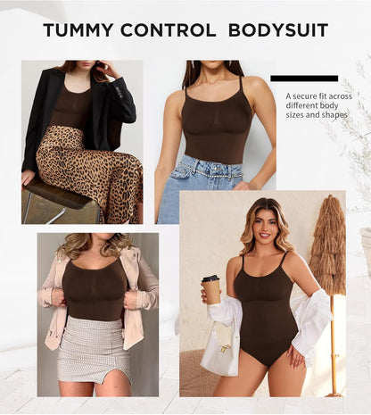 Shapewear Tummy Control for Women Seamless Bodysuit with Adjustable Straps Body Shaper Suit